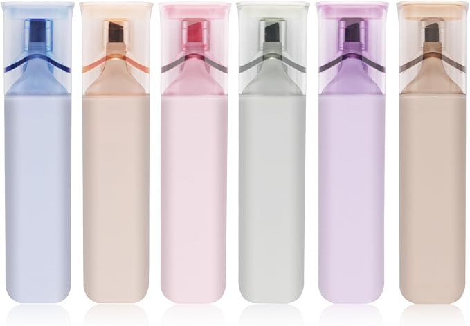 Pastel Highlighter Set, Chisel Tip, Tank Style, 6 Pack Morandi Colors, Cute No Bleed Bible Highlighter, with Large Ink Reservoir for Extra Long Marking Performance, Back to School Supplies