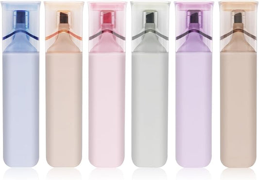 Pastel Highlighter Set, Chisel Tip, Tank Style, 6 Pack Morandi Colors, Cute No Bleed Bible Highlighter, with Large Ink Reservoir for Extra Long Marking Performance, Back to School Supplies