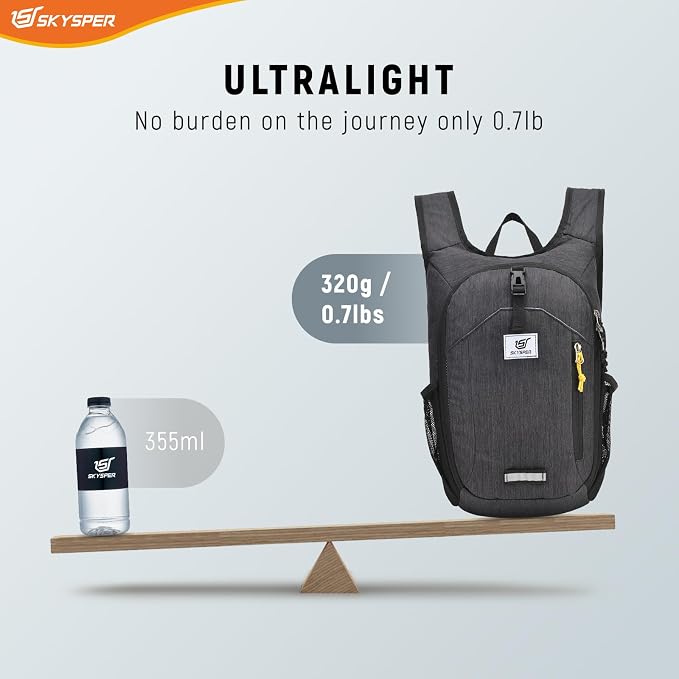 SKYSPER 10L Hiking Backpack Small Foldable Daypack Packable Lightweight Hiking Daypack Travel Day Pack for Women Men