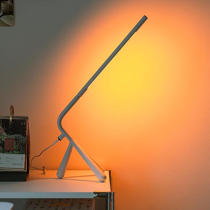 LED Creative Desk Lamp with USB Tybe-c Stepless Dimmable Eye Caring Desk Light for Home Office Bedroom Bedside College Dorm, Reading Lamp,Decorative Gift Table Lamp White