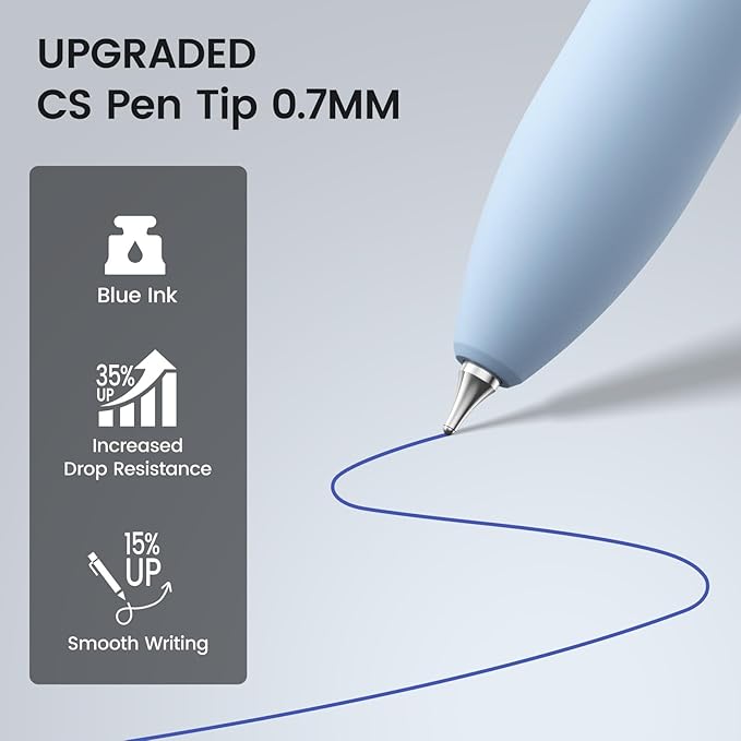 8Pcs Blue Gel Pens - 0.7mm Medium Point Blue Ink Pens | Smooth Writing - Quick Drying Retractable Pen for Men Women (Morandi - 8Pcs)