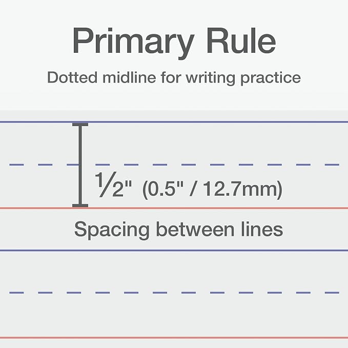 Oxford Primary Ruled Composition Notebooks, 9-3/4 x 7-1/2 Inches, Writing Practice for Kids, Grades K-2, Black Covers, 100 Sheets, (1002521), 2 Count (Pack of 12)