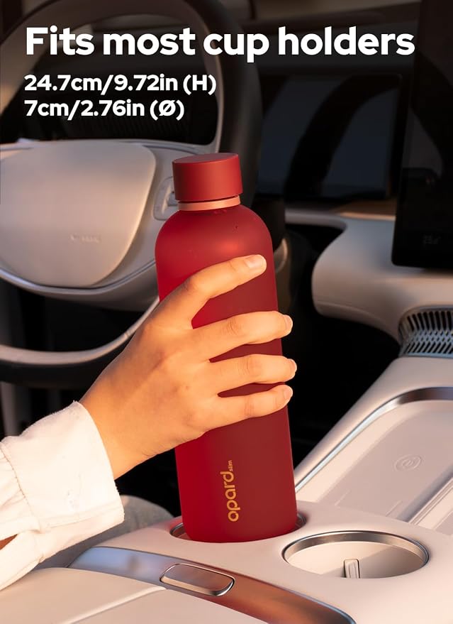 Opard Slim Water Bottle 27oz, Dishwasher Safe Plastic Water Bottle BPA-Free, Leakproof Screw Top, Cranberries Red, Reusable for Travel School Sport Gym Hiking