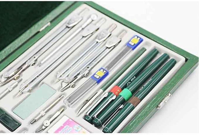 Mathematical Geometry Set 30 Piece Compass Set Math Geometry Tool Set with Lead Refill Protractor, Multifunctional for School Home and Office Tools Student Compass Set