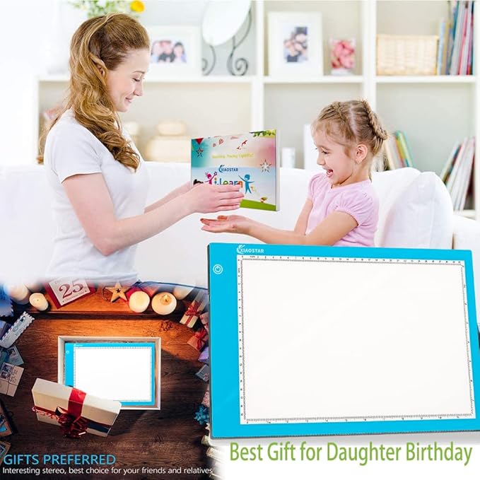 XIAOSTAR Light Box Drawing Pad, 12000 Lux LED Tracing Board A4, USB Powered (Not Rechargeable) PMMA Panel, Adjustable Brightness for Diamond Painting, Sketching, Animation, X-Ray–Includes Accessories