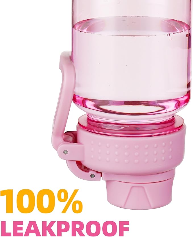 OLDLEY 32 oz Water Bottle, Sports Tritan Water Bottle with Carry Handle and Spout Lid, Leakproof & BPA Free Large Water Bottles for Home,Travel, School, Outdoors, Gym,Pink