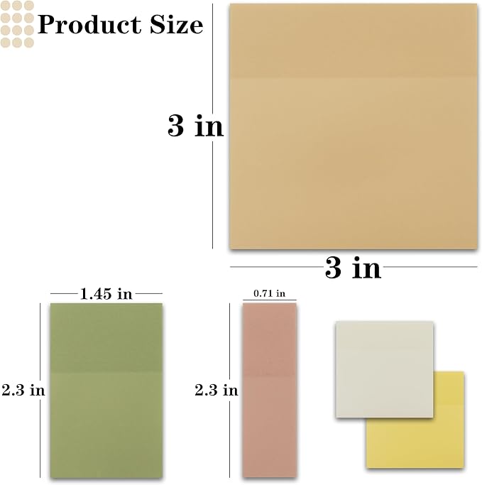 YOUDEFUL Transparent Sticky Notes, 3"x3" Cute Translucent Page Flags Book Markers Stickers, Planner Accessories Sticky Notes, Office School Bible Journaling Study Supplies
