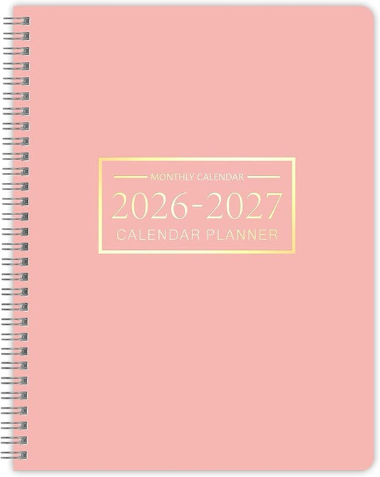 Monthly Planner 2026-2027, 2026 Calendar 24 Months Planner, Jan 2026 - Dec 2027, 8.6" x 11", Academic Calendar Hard PVC Cover with Spiral Bound, Perfect for School & Office for Women & Men