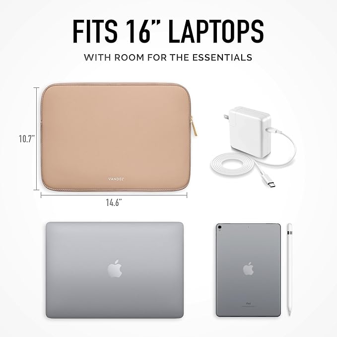 Vandel Slim MacBook Pro 16 Inch Laptop Sleeve, 15.6-16 inch Laptop Case, Protective MacBook Case Sleeve, Dell XPS 16 Cover 15.6 in, HP 15-fc, Lenovo IdeaPad 15, Mac Book Pouch, Computer Carrying Bag