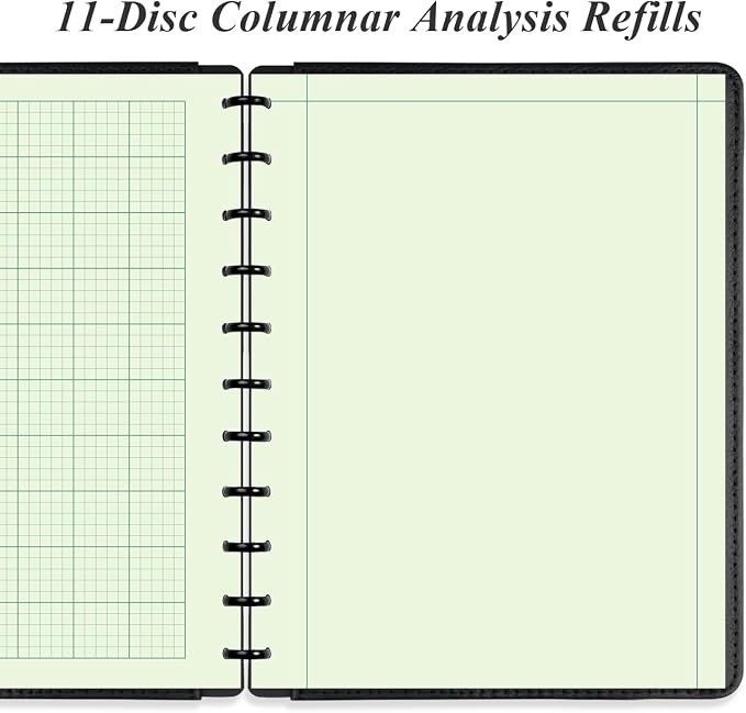Yaridar (3-Pack) Letter Size Discbound Engineering Paper - 150 Sheets/300 Pages Graph Paper, 11 TUL Disc 100Gsm Green Tint Paper, 5 x 5 Graph Rule on Back, 8-1/2" x 11"