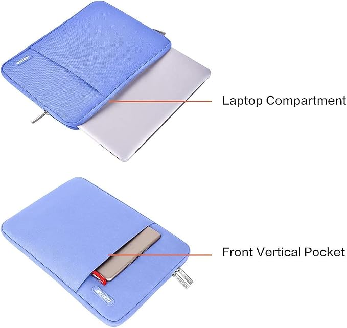 MOSISO Laptop Case 13.3 inch, 13-13.3 inch Laptop Sleeve Compatible with MacBook Air/Pro 13/Pro 14 M5 M4 M3 M2 M1, HP Dell ASUS Lenovo,Polyester Vertical Computer Sleeve Bag with Pocket, Slate Blue
