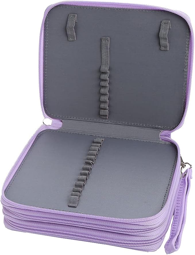 72 Slots Pencil Case Organizer w/Removal Handle Strap | 3-Layer Zipped Pencils Box Large for Colored Pencils Watercolor Pencils for Office and Travel for Artist
