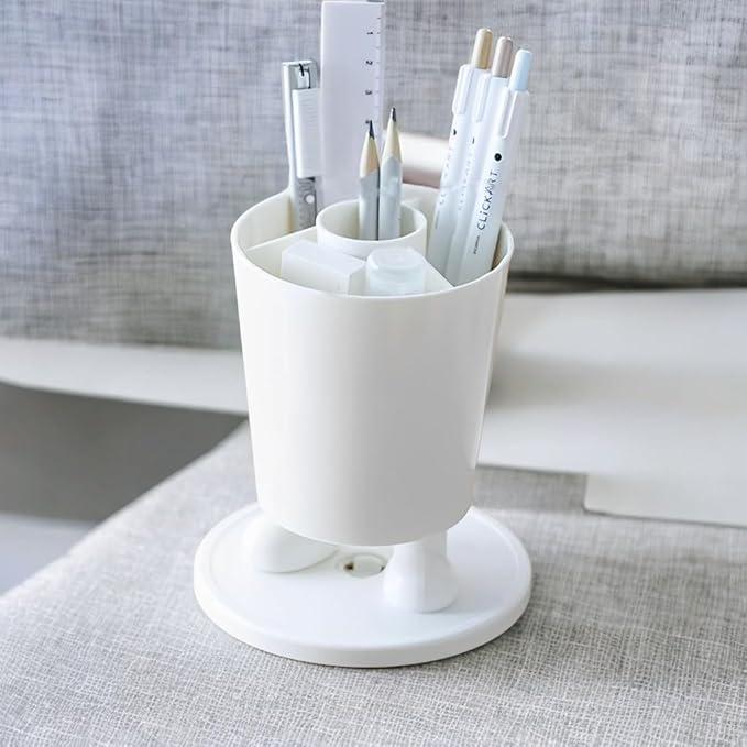 INSTOME Rotating Pen Holder,Cute Bow Pen Holder,Office Desk Accessories for Work, School,or Home