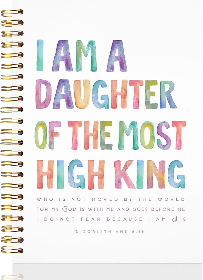 UTELKA I Am Daughter of the Most High King Notebook, Boho Christian Spiral Notebook, Boho Journal Notebook, Bible Study Journal Church Notebooks, Religious Gifts Inspirational Gifts for Women 5.5x8.3