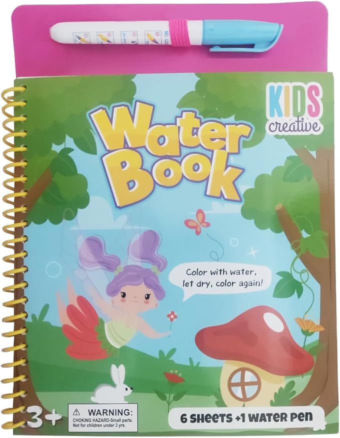 Magic Water Coloring Books for Children - Reusable Mess Free Water Reveal Art Kit with Water Pen, Travel Toys Easter Basket Stuffers for Kids Ages 3-12 Boys Girls Party Favors