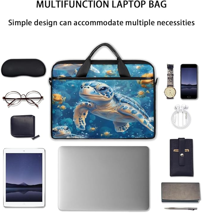 Ocean Turtle Laptop Sleeve Case for 13-15 inch Computer Bag Protective Laptop Handle Bag for Women Men
