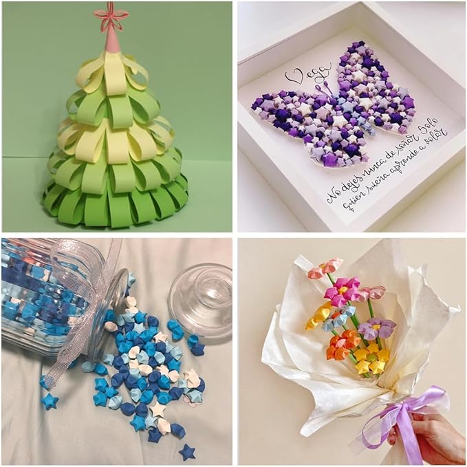 1350 Sheets Star Origami Paper - 27 Assorted Colors, Double Sided for Wish Paper, Lucky Stars, DIY Handmade Projects