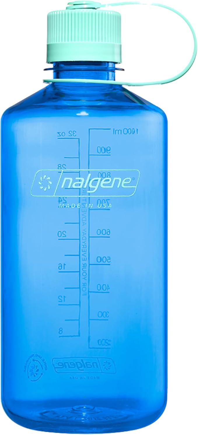 Nalgene 32 oz Narrow Mouth Water Bottle | BPA-Free, Durable & Leak Proof, Lightweight Bottle for Hiking, Gym & Travel, Cornflower Blue