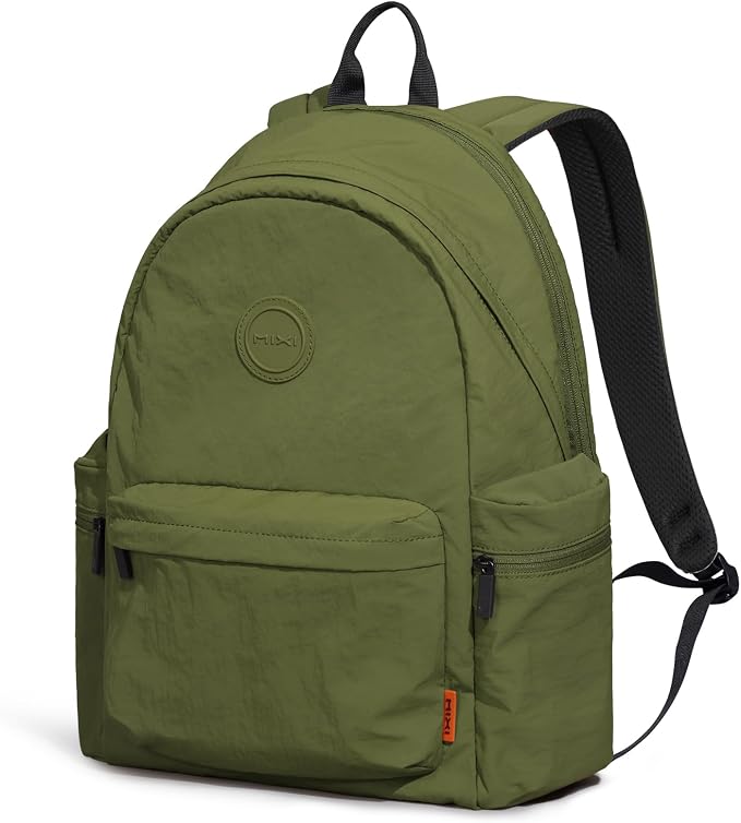mixi 15Inch Casual Travel Daypack Lightweight Laptop Backpack, Jungle Green | Ultra Light Backpack, Fits 14in Laptop, Water/Oil/Stain Resistant, Anti-Theft Pocket&Luggage Strap for College Work Hiking