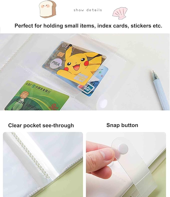 3x5 Index Cards Clear Plastic Holder Organizer Pouches Book Binder 40 Page Hold 160 Cards 4 Pack