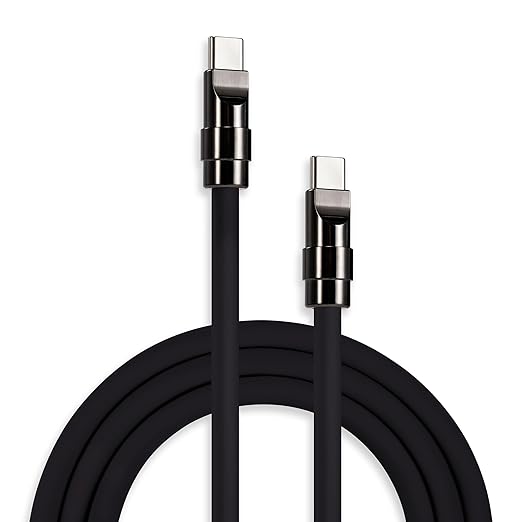 chubbycable Black Chubby Black Samurai Edition 240W USB C Cable Fast Charging Cable Durable Silicone Charger Cord Compatible with iPhone 17-15 Series iPad MacBook Airpods, Type C to Type C, 8.5FT