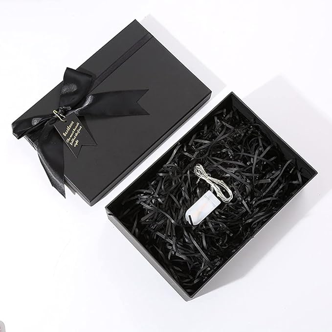 Black Crinkle Cut Paper Shreds, 100g Shredded Paper for Gift Box, Basket Filling & Decorating