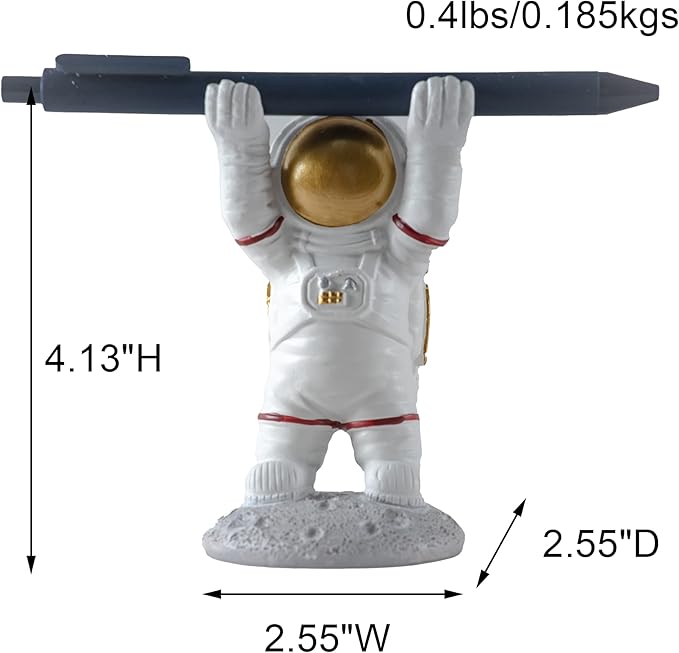 Astronaut Pen Pencil Holder Stand for Desk, Resin Pen Display Stand Pencil Display Holder for Home Office Gifts, Standing Astronaut Pen Holder