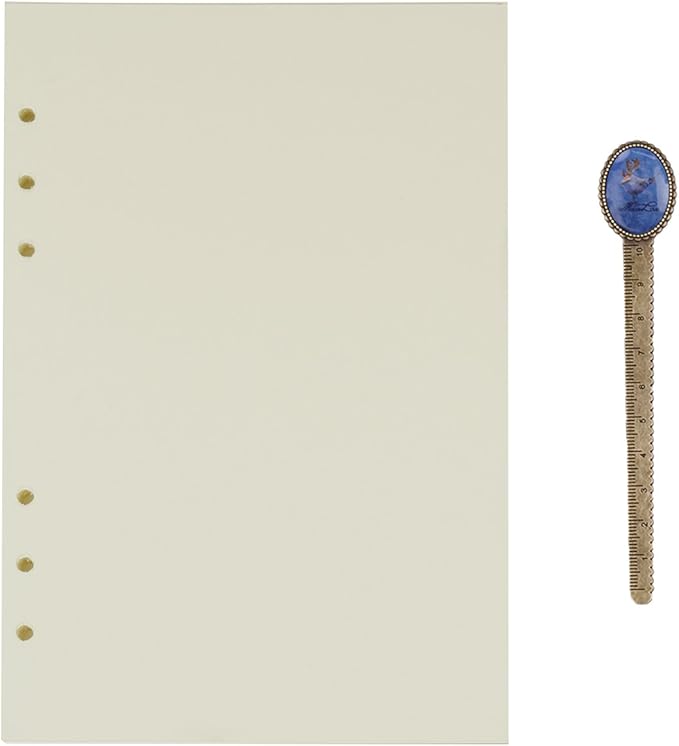 A5 Refill Paper 6 Hole Punched Filler Paper Refills for A5 Loose Leaf Notebook Travel Journal Personal Diary Planner Binder Scrapbook, 80 Sheet, Blank Paper, 5.6 Inches x 8.2 Inches