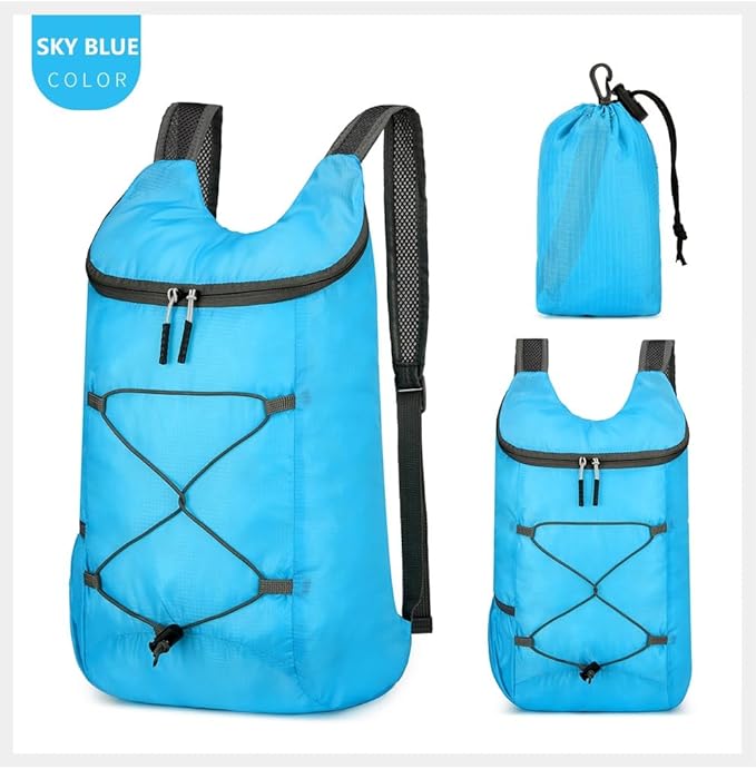 levayhill 16L Lightweight Foldable Hiking-Backpack Small Packable-Daypack For Travel,Ultralight Water-Resistant Gym Bag Men Women Easy Carry-on (Blue)
