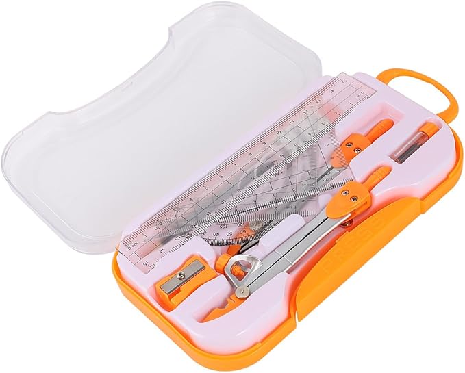 Gadpiparty 1sets Geometry Drawing Kit Compass Set Rulers Protractor Pen and Eraser for Students for Classroom Use and Geometry Exams