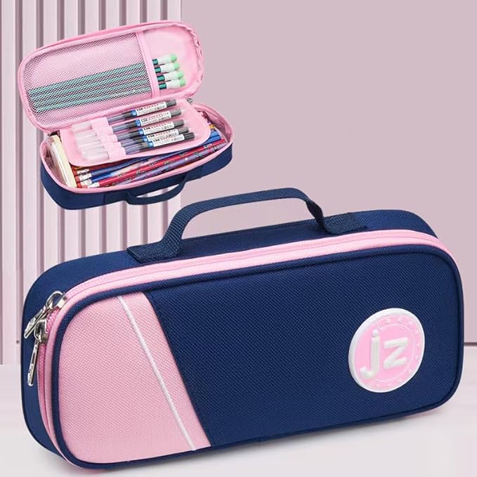 Large Capacity Pencil Case, Premium Oxford Pencil Pouch, Kawaii Cute Pen Case Stationery Bag for Girl Boy Teen Aesthetic School Supplies, Makeup Bag, Box Organizer for Office Desk Accessories, Pink