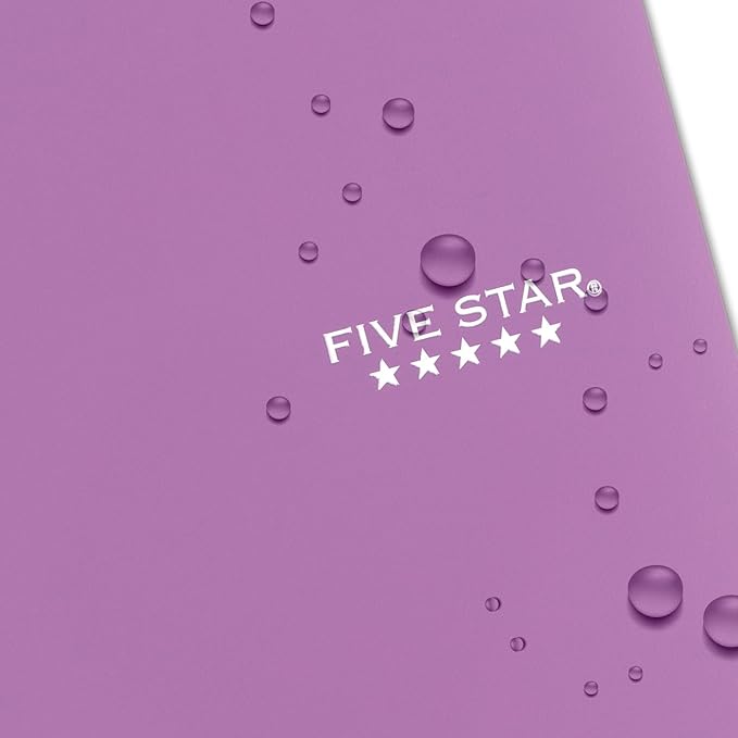 Five Star Spiral Notebook + Study App, 3 Subject, College Ruled Paper, 8-1/2" x 11", 150 Sheets, Fights Ink Bleed, Water Resistant Cover, Amethyst Purple (38746) (Pack of 6)