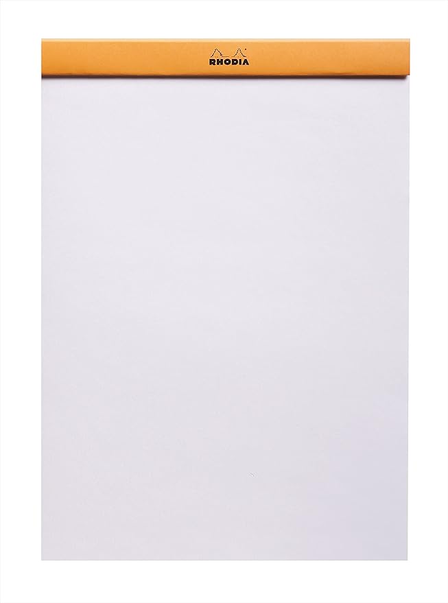 Rhodia Notepad, No18 A4, Plain - Orange, 8 1/4" x 11 3/4" (18000C)