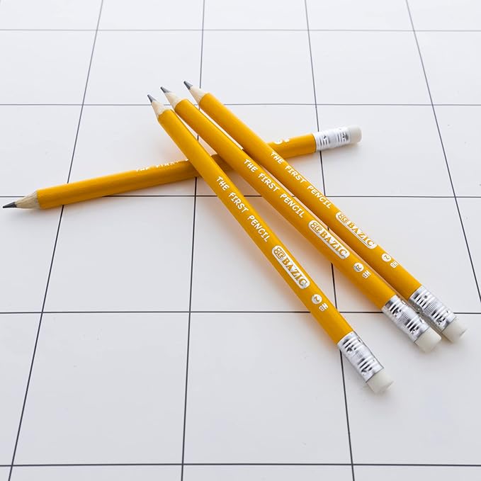 BAZIC PRODUCTS Jumbo Pencils for Kids, 4 Count, HB #2, 3.25 mm Lead, 2-Pack