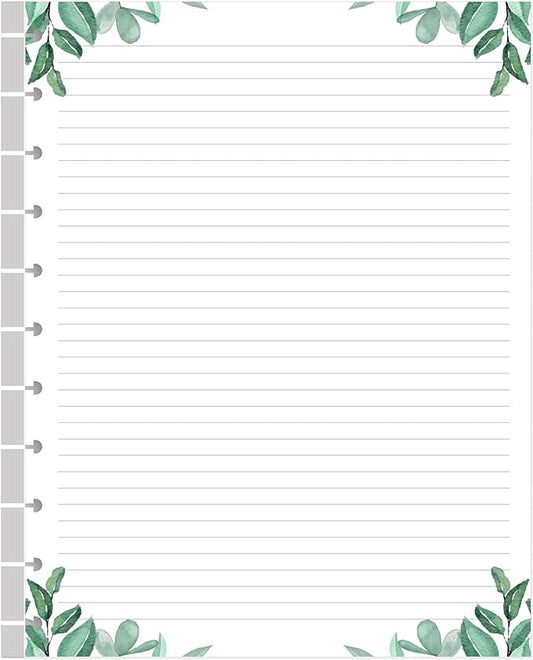 A4 TUL Discbound Lined Refill Paper, 11-Disc Discbound Ruled Filler Paper, 100Sheets / 200Pages Loose-Leaf Line Paper, 100gsm White Paper, 8.5'' x 11'', Leaf