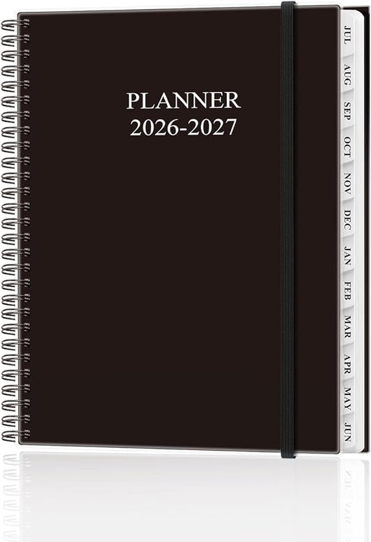 Academic Planner 2026-2027 - Weekly & Monthly Planner from July 2026 to June 2027, Agenda 2026 2027 with Inner Pocket, Elastic Band, 8.5" x 11", Black
