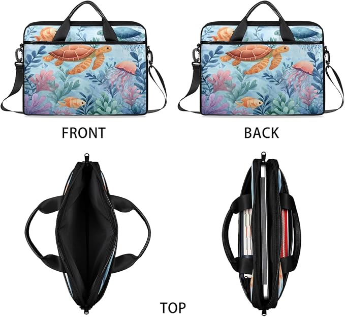 Tropical Sea Turtle Laptop Sleeve Case for 13-15 inch Computer Bag Protective Laptop Handle Bag for Women Men
