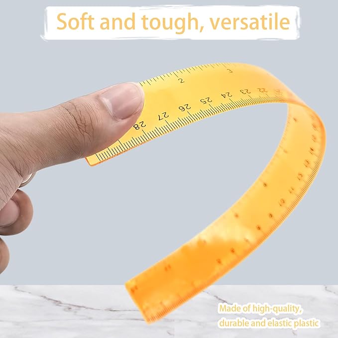 Colorful Clear Plastic Rulers 12 Inch - 8 Pack Transparent Assorted Color Rulers with Centimeters, Millimeters and Inches, Straight Rulers Bulk for Kids School, Classroom, Home & Office Supplies