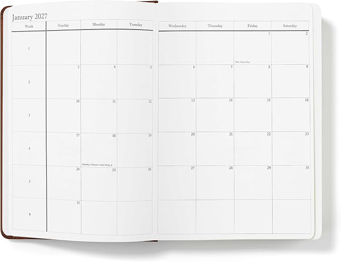 Wykeham's Executive 2026-27 Daily Journal Planner – Customization Available – Mid-Year Academic Diary – July 2026 to June 2027 (Personalized Brown, 8.5"×5.5")