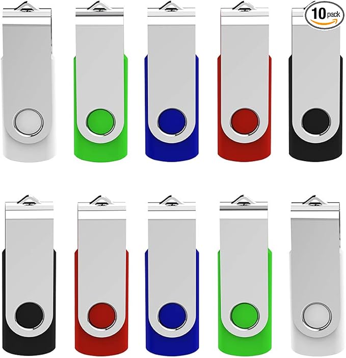 Flash Drive, 8 GB USB Flash Drive Pack Thumb Drive KEXIN 8GB Flash Drive Jump Drive Bulk USB Flash Drive for Data Storage, (10 Pack, Multi-Color)