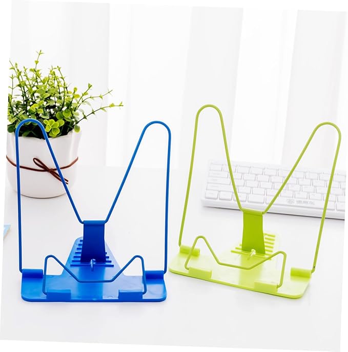 OSALADI 2PCS Adjustable Reading Bracket Book Stand with Smooth Surface Multi-Angle - Support for Home Office Dorm Lightweight Portable Reading Shelf Blue