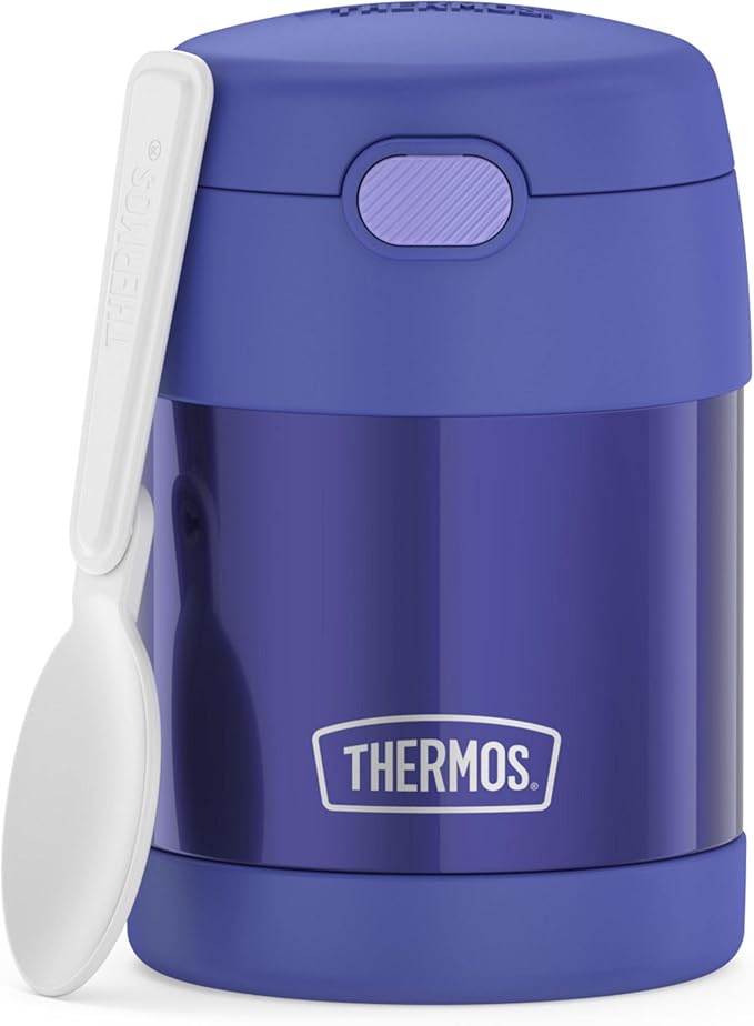 THERMOS FUNTAINER Insulated Food Jar,10 Ounce,Kid Friendly Food Jar with Foldable Spoon,Purple,(Pack of 6)