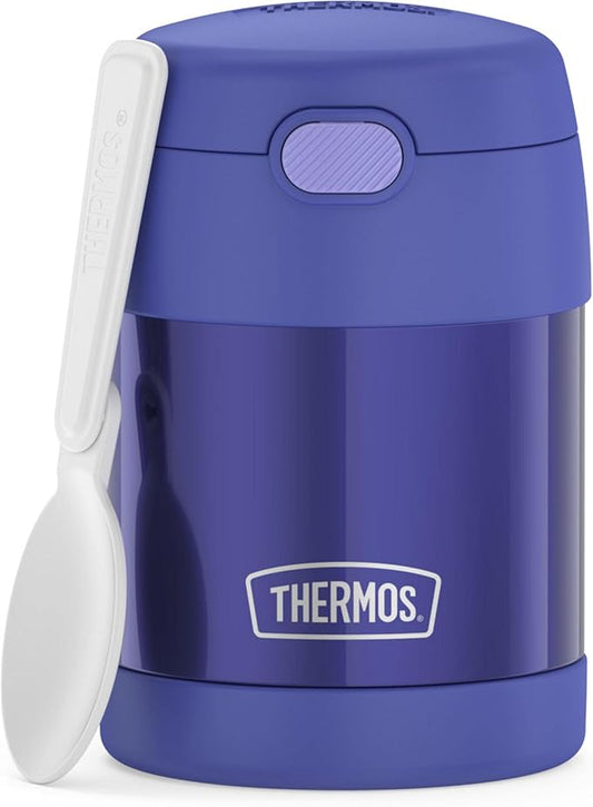 THERMOS FUNTAINER Insulated Food Jar,10 Ounce,Kid Friendly Food Jar with Foldable Spoon,Purple,(Pack of 6)