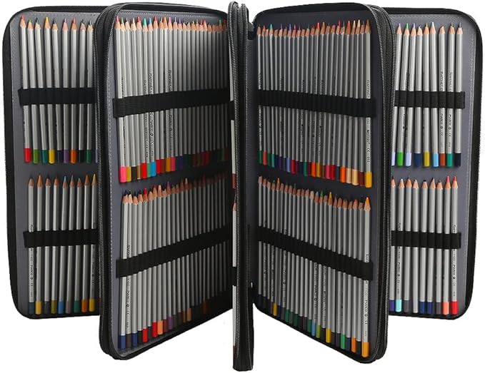 Portable Colored 384 Slots Pencil case Organizer with Printing Pattern for Watercolor Pens or Markers, Pencil Case Organizer for Artist