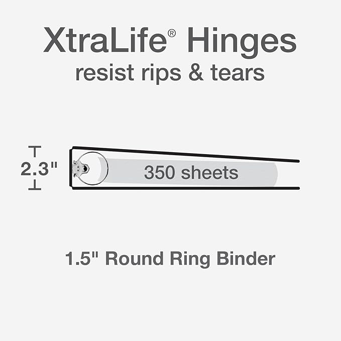 Cardinal 3 Ring Binders, Binders for School and Office, Durable 1.5 Inch, Round Rings, Holds 350 Sheets, ClearVue Presentation View, Non-Stick, Assorted Tropical Colors, 4 Pack (79558)