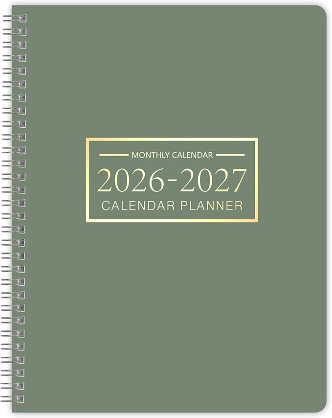 Monthly Planner 2026-2027, 2026 Calendar 24 Months Planner, Jan 2026 - Dec 2027, 8.6" x 11", Academic Calendar Hard PVC Cover with Spiral Bound, Perfect for School & Office for Women & Men