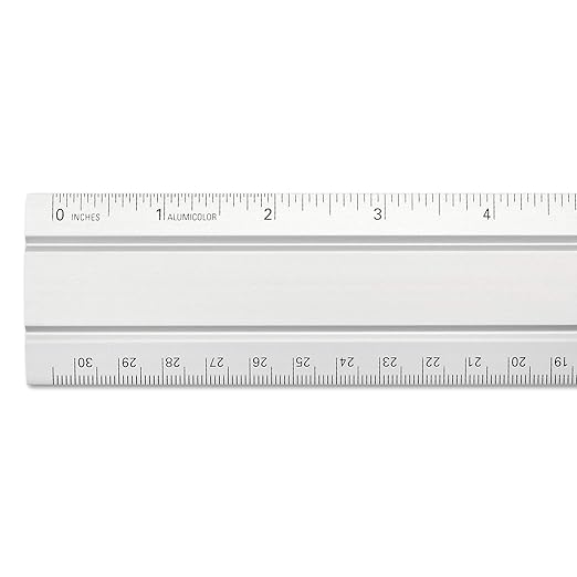 Alumicolor Aluminum Office Ruler, 12IN, Silver