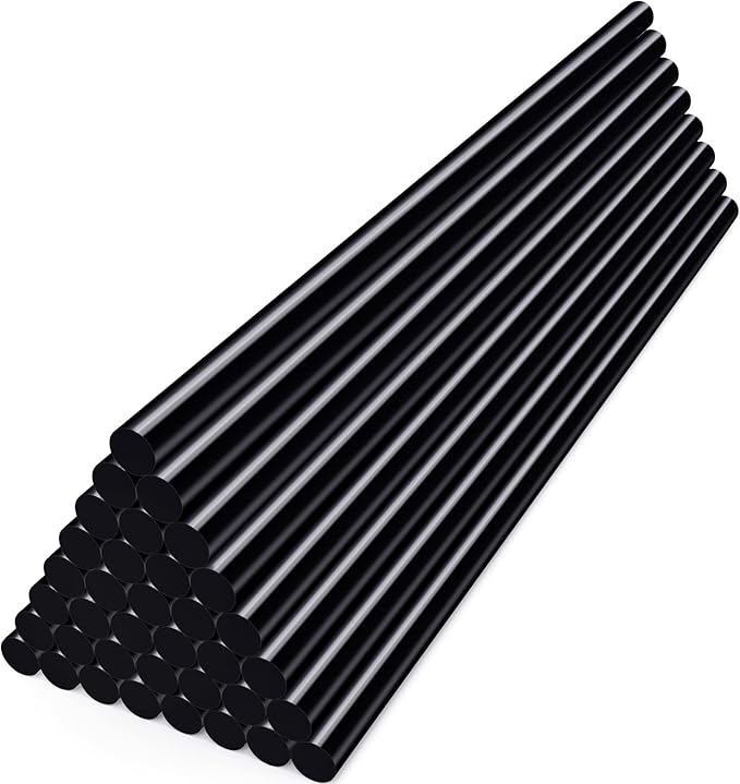 ENPOINT Black Hot Glue Sticks Mini, 7x200mm Long Hot Melt Glue Sticks for Craft, 36 Pack Small Size Fabric Adhesive Glue Sticks for DIY, Decoration, Car Dent Repair, Gluing Project