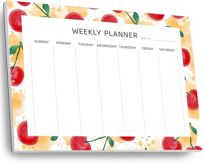 Undated Weekly Planner Notepad, 52 Sheet Tear-Off Weekly To Do List Notepad, Desk Planner Pad Calendar, Blank Calendar for Daily Habit Tracking/Menu Planning(8.26"x11,69")