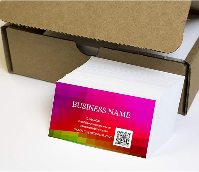 Simple Design Business Card 3.5" x 2" 200 pcs - Add Picture or Logo,Custom Premium Name Cards with Logo Two-Sided, High-end 500 pcs
